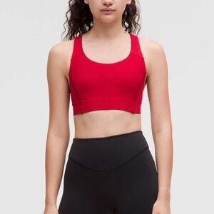[NWT] Lululemon Power Through Bra Crimson Red Medium Support B/C Cup - Sz 6